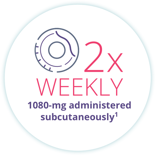 Twice weekly dosing icon