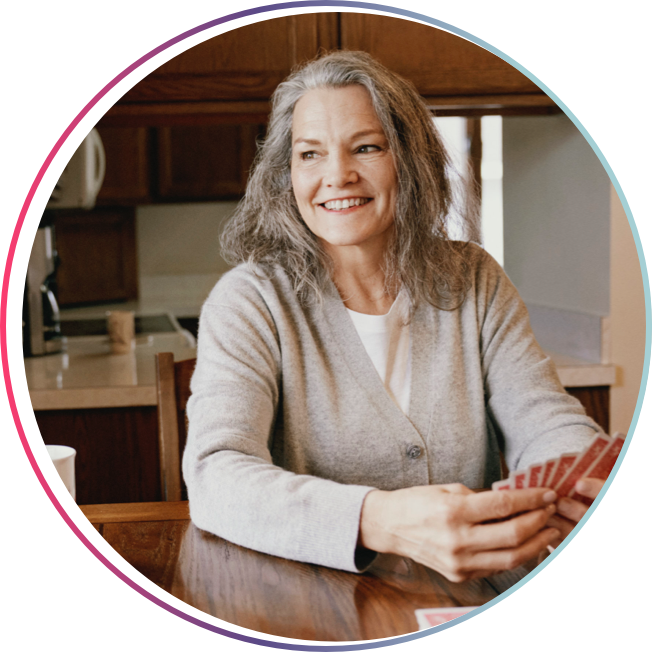 Photo of patient sitting at a table