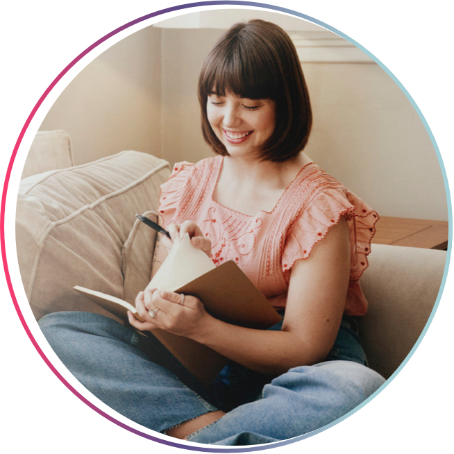 Photo of patient reading a book